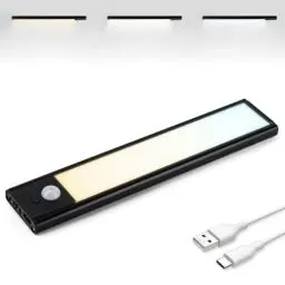 Produktbild: Brendz Schranklicht mit Bewegungsmelder, Kleiderschrank Beleuchtung, 20cm, 3 Farbtemperaturen, Aufladbar, Dimmbare Schrankbeleuchtung, Led Lichtleiste Kabellos, Schwarz