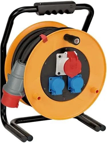 Produktbild: Brennenstuhl Professional Brobusta CEE 1 IP44 Kabeltrommel (CEE-Kabeltrommel mit 40m Kabel in schwarz, aus Spezialgummi, für den ständigen Einsatz im Außenbereich, Made in Germany)