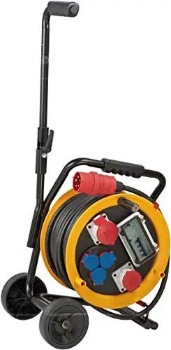 Produktbild: Brennenstuhl Professional Brobusta CEE 2 FI IP44 Kabeltrommel mit Wagen (Kabeltrommel 30m, mit FI-Schutz, für den ständigen Einsatz im Außenbereich, Made in Germany)