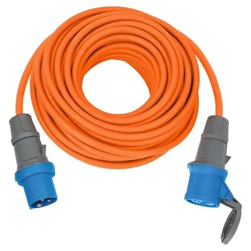 Produktbild: Brennenstuhl CEE 230V Camping-Verlängerungskabel 25m (H07RN-F 3G2,5 Kabel in der Signalfarbe orange, Camping-Stromkabel für den ständigen Einsatz im Außenbereich IP44, Made in Germany)
