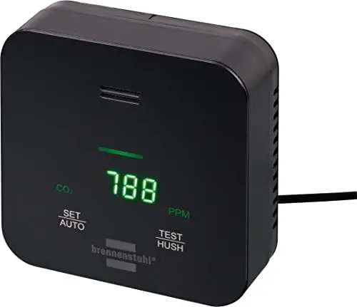 Produktbild: Brennenstuhl CO2 Messgerät C2M L 4050 zur Überwachung der Luftqualität (mit CO2-Ampelanzeige, Alarmsignal, Batteriebetrieb bis zu 12h, inkl. Netzteil)