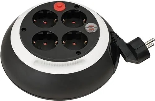 Produktbild: Brennenstuhl Comfort Line Kabelbox CL-S 4-Fach/Mini-Kabeltrommel (3m Kabel, Made in Germany) schwarz/weiß