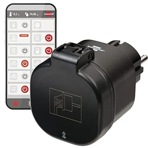 Produktbild: Brennenstuhl Connect WLAN Steckdose WA 3000 XS02 für außen IP44 (WiFi Steckdose Outdoor 2.4 GHz kompatibel mit Alexa und Google Assistant, smarte Steckdose mit Zeitschaltuhr, kostenlose App)