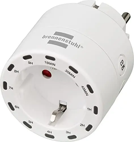 Produktbild: Brennenstuhl Digitaler Countdown Timer/Schaltsteckdose mit integrierter LED Anzeige (Timer-Steckdose für den Innenbereich, Countdown in 12 Stufen einstellbar, mit erhöhtem Berührungsschutz)