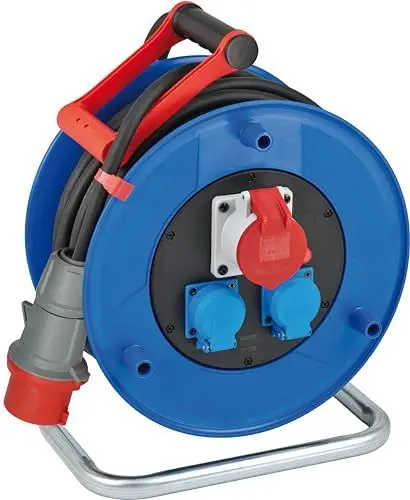 Produktbild: Brennenstuhl Garant CEE 1 IP44 Industrie-/Baustellen-Kabeltrommel (20m Kabel, aus Spezialkunststoff, für den Baustelleneinsatz und ständiger Einsatz im Außenbereich, DGUV 203-006, Made in Germany)