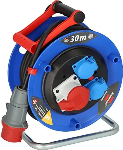 Produktbild: Brennenstuhl Garant CEE 1 V2 IP44 Kabeltrommel (CEE-Kabeltrommel mit 30m Kabel in schwarz,Made in Germany, ständiger Einsatz im Außenbereich IP44)