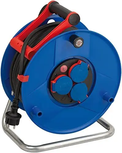 Produktbild: Brennenstuhl Garant IP44 Gewerbe-/Baustellen-Kabeltrommel, 40m - Spezialkunststoff (Baustelleneinsatz und ständiger Einsatz im Außenbereich, Made in Germany) blau