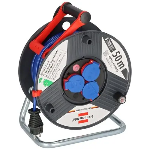Produktbild: Brennenstuhl Garant IP44 Kabeltrommel (50m, Spezialkunststoff, kurzfristiger Einsatz im Außenbereich, Made in Germany) grau