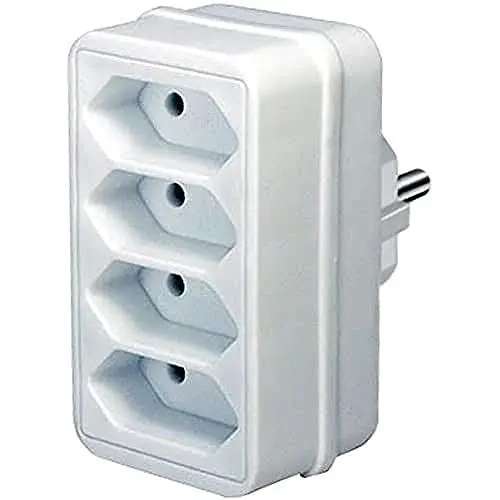 Produktbild: Brennenstuhl Mehrfachsteckdose (Steckdosenadapter 4-Fach Eurosteckdose mit erhöhtem Berührungsschutz) weiß