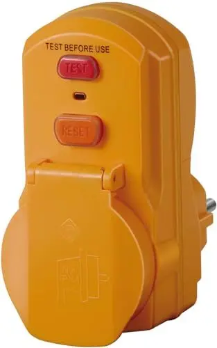 Produktbild: Brennenstuhl Personenschutz-Adapter BDI-A 2 30 IP54 / Personenschutzstecker für außen (zweipolige Abschaltung, Gelb, 30mA)