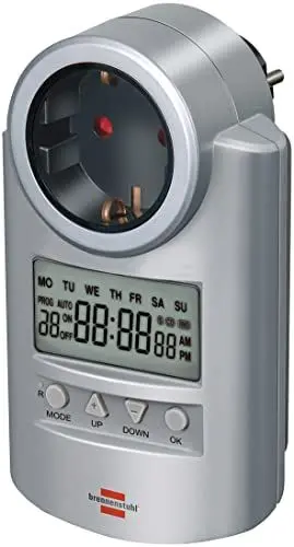 Produktbild: Brennenstuhl Primera-Line Zeitschaltuhr DT, Digitale Timer-Steckdose (Wochen-Zeitschaltuhr mit Countdown-Funktion und erhöhter Berührungsschutz)