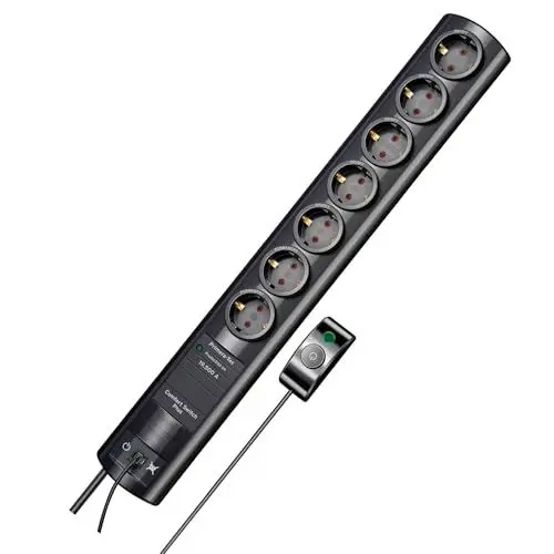 Produktbild: Brennenstuhl Primera-Tec Comfort Switch Plus Steckdosenleiste 7-Fach mit Überspannungsschutz (2m Kabel, Schalter und RJ-11-Verbindung) schwarz