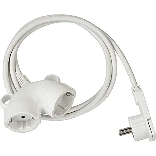 Produktbild: Brennenstuhl Qualitäts-Kunststoff-Verlängerungskabel mit Flachstecker (Verlängerungskabel flach für innen mit 3m Kabel, Strom-Verlängerungskabel mit Doppelsteckdose, 2-Fach Verlängerungskabel) weiß