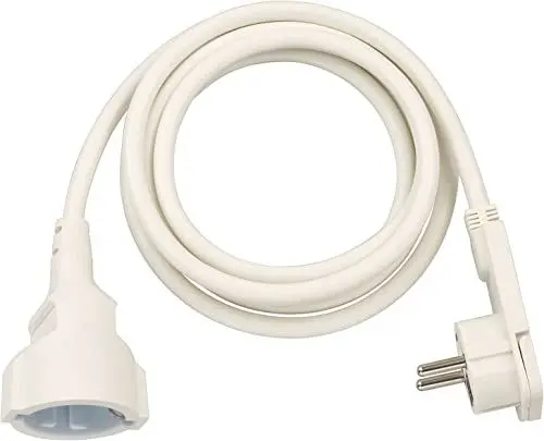 Produktbild: Brennenstuhl Qualitäts-Kunststoff-Verlängerungskabel mit Flachstecker (Verlängerungskabel flach für innen mit 2m Kabel) weiß