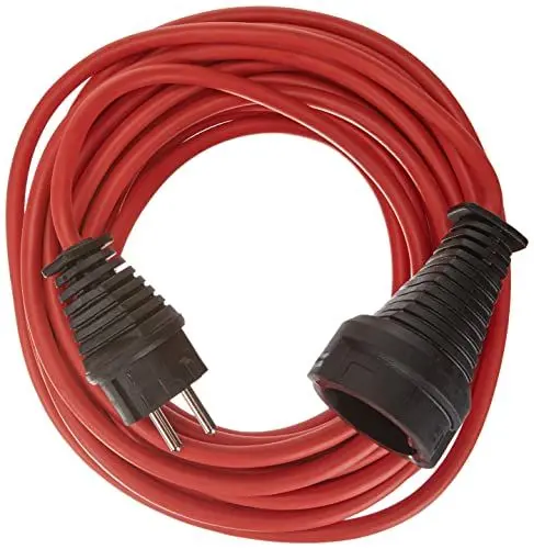 Produktbild: Brennenstuhl Qualitäts- Kunststoff-Verlängerungskabel mit Schutzkontakt-Stecker und -Kupplung (Verlängerungskabel für innen mit 10m Kabel) rot