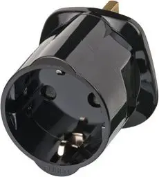 Produktbild: Brennenstuhl Reisestecker/Reiseadapter (Reise-Steckdosenadapter zum Anschluss elektrischer Geräte mit Schutzkontakt Stecksystem in Ländern mit British Standard Stecksystem) schwarz