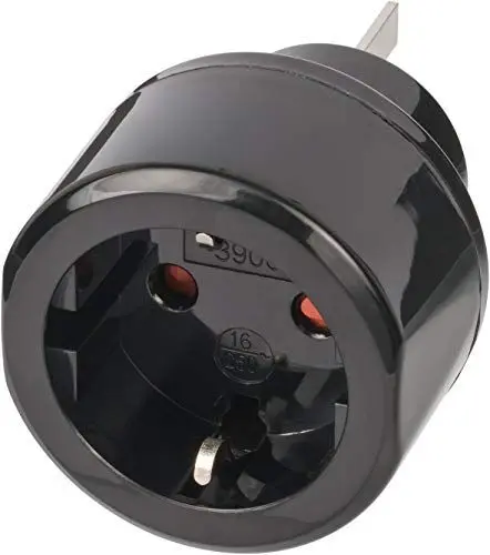 Produktbild: Brennenstuhl Reisestecker/Reiseadapter (Reise-Steckdosenadapter zum Anschluss elektrischer Geräte mit Schutzkontakt Stecksystem in Ländern mit australischem/chinesischem Stecksystem) schwarz