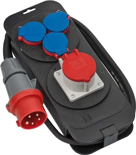 Produktbild: Brennenstuhl Stromstation - Stromverteiler 16A (2m H07RN-F 5G1,5 Kabel, für Baustelleneinsatz und ständigen Einsatz im Außenbereich IP44, für Wandaufhängung geeignet, Made in Germany)