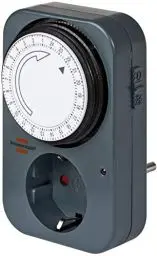 Produktbild: Brennenstuhl Zeitschaltuhr MZ 20, mechanische Timer-Steckdose (Tages-Zeitschaltuhr mit erhöhtem Berührungsschutz) grau