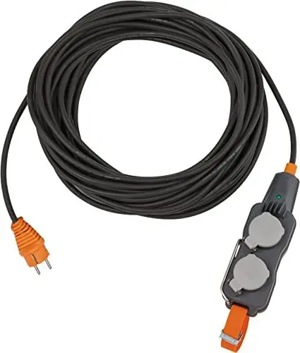 Produktbild: Brennenstuhl professionalLINE Powerblock mit Verlängerungsleitung/Verteilersteckdose 4-Fach (15m Kabel schwarz, Baustelleneinsatz und ständiger Einsatz im Freien, IP54, Steckdosen in 45°-Anordnung)