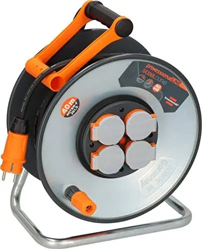 Produktbild: Brennenstuhl professionalLINE SteelCore Kabeltrommel SC 4100 IP44 (40m, Trommelkörper aus Stahlblech, Baustelleneinsatz und ständiger Einsatz im Freien, BGI 608, Made in Germany)