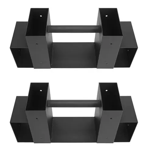 Produktbild: Asixxsix Kaminholz-Aufbewahrungsregal-Halterungs-Set, 2-teilig, Verstellbar auf Jede Länge, für Innen- und Außenbereich, Kaminholz-Aufbewahrungshalter mit Schrauben für Terrasse, Deck,