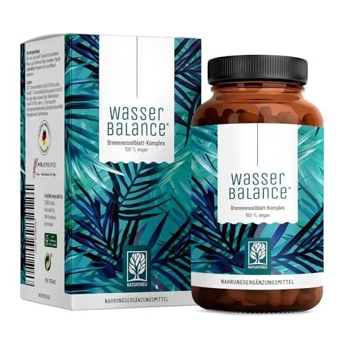 Produktbild: Brennnessel Kapseln Komplex mit Rosskastanienextrakt und roter Weinlaub Vegan und ohne chemische starke Entwässerungstabletten 90 Wassertabletten von NATURTREU