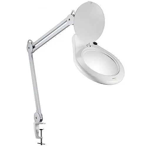 Produktbild: Bresser LED Lupenleuchte - Lupenlampe mit Klemme, 2-facher Vergrößerung (4 Dioptrien), 5000 K Farbtemperatur