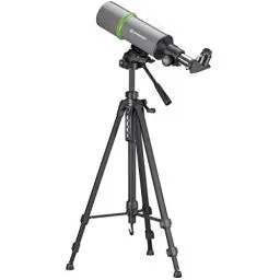 Produktbild: Bresser Teleskop für Erwachsene NightExplorer Reiseteleskop mit 80-mm-Öffnung, 400-mm-Brennweite inklusive azimutaler Montierung, Stativ, Rucksack, Zubehör schwarz/grau