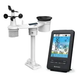 Produktbild: Bresser Wetterstation Funk mit Außensensor 7-in-1 WLAN 4CAST inkl. 4-Tages-Wettervorhersage, Windmesser und Regenmesser sowie UV-Level und Lichtintensität, Schwarz