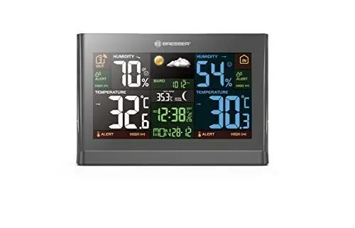 Produktbild: Bresser Wetterstation Funk mit Außensensor Meteo THBM Colour mit großem Farbdisplay und Außensensor für die Ermittlung von Temperatur, Luftfeuchtigkeit, Wettertrend und Luftdruck
