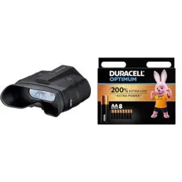 Produktbild: BresserdigitalesNachtsichtgerätBinokular3XNightlux200PromitdigitalemZoom(2-Fach),Infrarotbeleuchtung,großemDisplay,Foto-undVideo-Funktion + Duracell Optimum Batterien AA, 8 Stück, bis zu 200% zusätzli