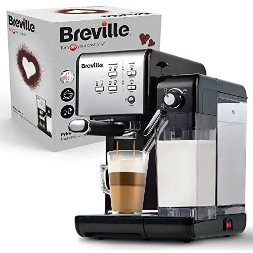 Produktbild: Breville Prima Latte II Espresso | Latte- und Cappuccino-Maschine | 15-bar-Profipumpe und Milchaufschäumer | Silber (VCF108X)