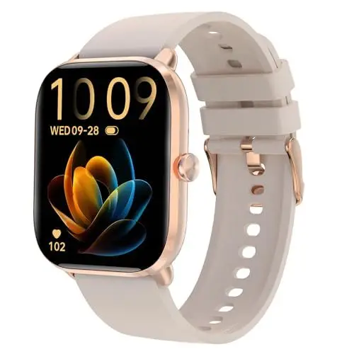 Produktbild: BRIBEJAT Smartwatch Damen mit Telefonfunktion, 1.95 Zoll Smart Watch mit 123+ Sportmodi, Fitness Tracker Uhr mit Herzfrequenz Schlafmonitor Schrittzähler, IP68 Wasserdicht Uhr für Android iOS，Rosa