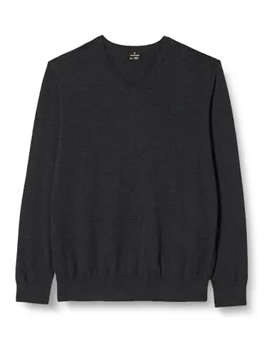 Produktbild: bridgeport Men's Basic Feinstrickpullover, Dunkelgrau Melange, Medium