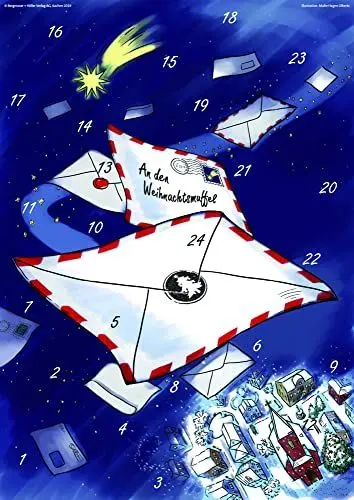 Produktbild: Briefe an den Weihnachtsmuffel: Fensterbild-Adventskalender mit Begleitheft