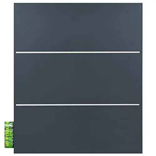 Produktbild: Briefkasten anthrazit mit Zeitungsfach MOCAVI Box 141 Postkasten Edelstahl-Detail Wand-Briefkasten mit Zeitungsrolle groß, wetterfest, rostfrei, modern deutsche Marken-Qualität DIN A4 (RAL 7016)