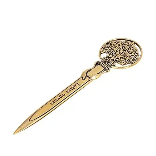 Produktbild: Brieföffner Zinklegierung Zuverlässig Langlebig Bequem Briefumschlagschneider Postmesser für Office Home Supplies Briefhelfer 5in(Gold)