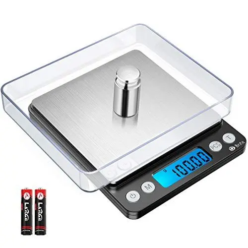 Produktbild: Brifit Feinwaage 0.01g, 500g / 0,01g Digitale Waage, Taschenwaage mit EIN 100g Edelstahl Kalibriergewicht, Küchenwaagen mit Tara-Funktion, PCS Funktion, 6 Einheiten Konvertierung (Schwarz)