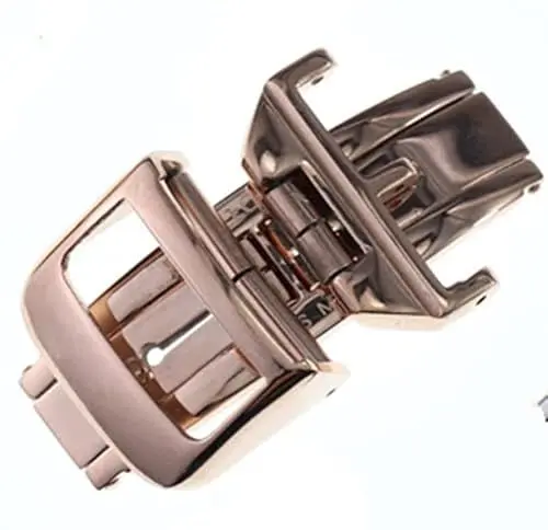 Produktbild: BrightBulb 12 14 16 18mm Uhrenzubehör Schnalle Uhrenarmband Schnalle Faltknopf Edelstahlverschluss für Jaeger-LeCoultre-Roségold 12mm