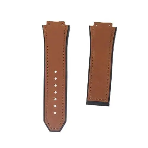 Produktbild: BrightBulb 19-mm-Armbandzubehör, untere Bandvorsprünge aus gefrostetem Rindsleder, passend für die Hublot Yubo Supreme-Serie-2