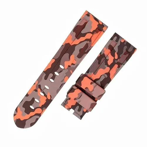 Produktbild: BrightBulb 24 x 22 mm wasserdichtes Uhrenarmband Camouflage Silikonarmband Ersatzuhrengürtel für Pan-erai P/A/M-#9