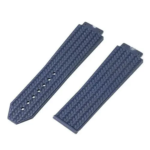 Produktbild: BrightBulb 25 x 19 mm Gewebtes Gummi Uhrenarmband Wasserdichtes Uhrenarmband für Hub-Lot B-i-g B-a-n-g