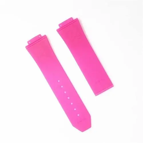 Produktbild: BrightBulb 26 x 17 mm Uhrenarmband für Herren und Damen, wasserdichtes Uhrenarmband aus Silikonkautschuk, Armbandzubehör, geeignet für Hub-Lot Big-Bang-Ersatz-Rosa