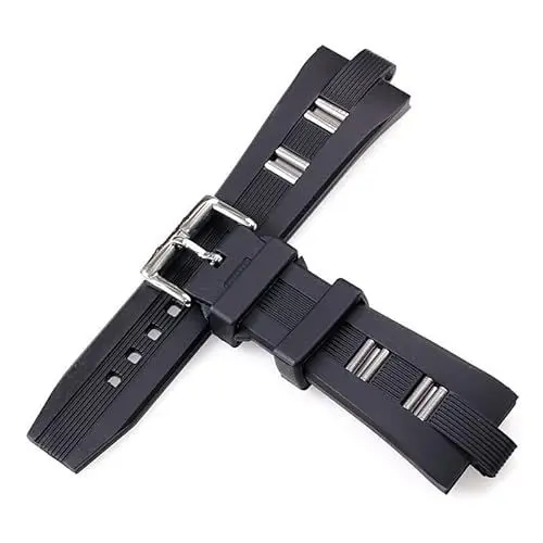 Produktbild: BrightBulb 26 x 9 mm wasserdichtes Silikon Uhrenarmband Dornschließe Uhrenarmband-Zubehör für Bul-ga-ri BVL-GAR-Dia-GONO-Schwarz