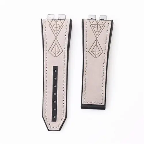 Produktbild: BrightBulb 28 mm Leder-Uhrenarmband-Ersatz-Gummi-Armband-Zubehör für Hub-Lot Big Bang 301-#1