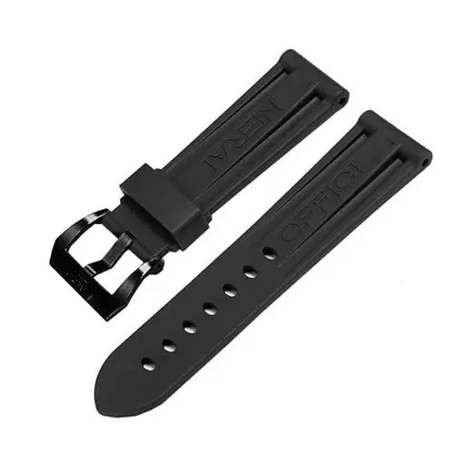 Produktbild: BrightBulb Armband Wasserdicht Gummi Uhrenarmband Männlich Weiblich Dornschließe Silikonband-Schwarz 26mm Black Buckle