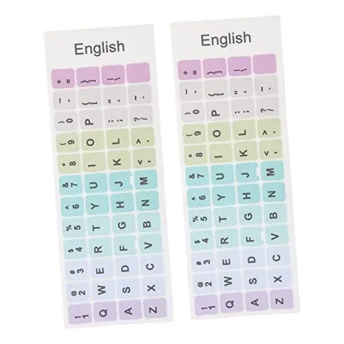 Produktbild: BRIGHTFUFU 2blätter Laptop Tastatur Aufkleber Englisch Tastatur Sticker Für Einfache Sprachumstellung Für Notebooks Und Desktop-Computer Kompatibel Mit Us-tastaturlayout