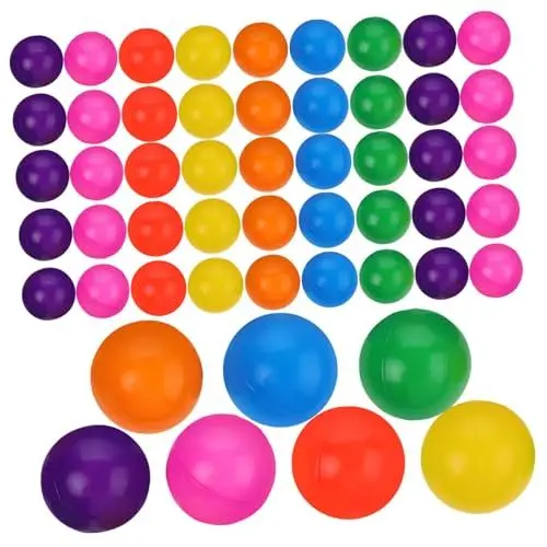 Produktbild: BRIGHTFUFU 50 Stück -Bobo-Ball Bunte Bällebad-Bälle Stern Ball Bälle der Ozeangrube Kinder Pool Spielzeug Wasserspielzeug Ballspielzeug Bunte Plastikkugeln Bällebad für Kleinkinder