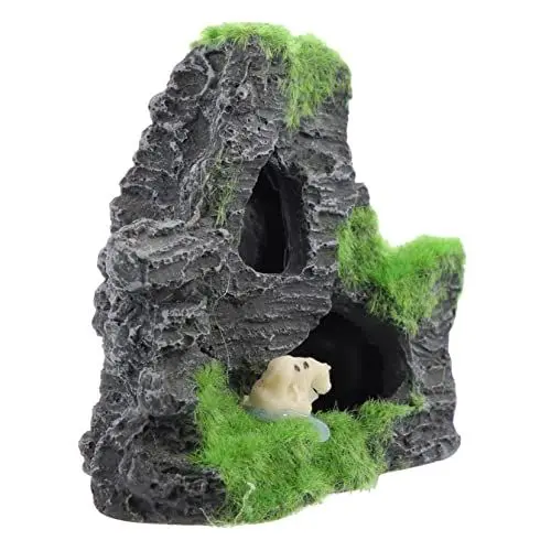 Produktbild: BRIGHTFUFU Aquariumdekoration hohe Aquariendekorationen Betta-Aquarium Ornament Aquarienverzierung extra große Aquariendekoration Fisch und Garnelen Afrika schmücken Zubehör Harz